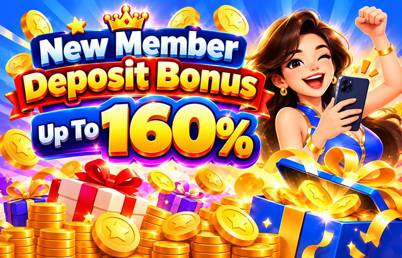 New Member Deposit Bonus - Up to 160 percent
